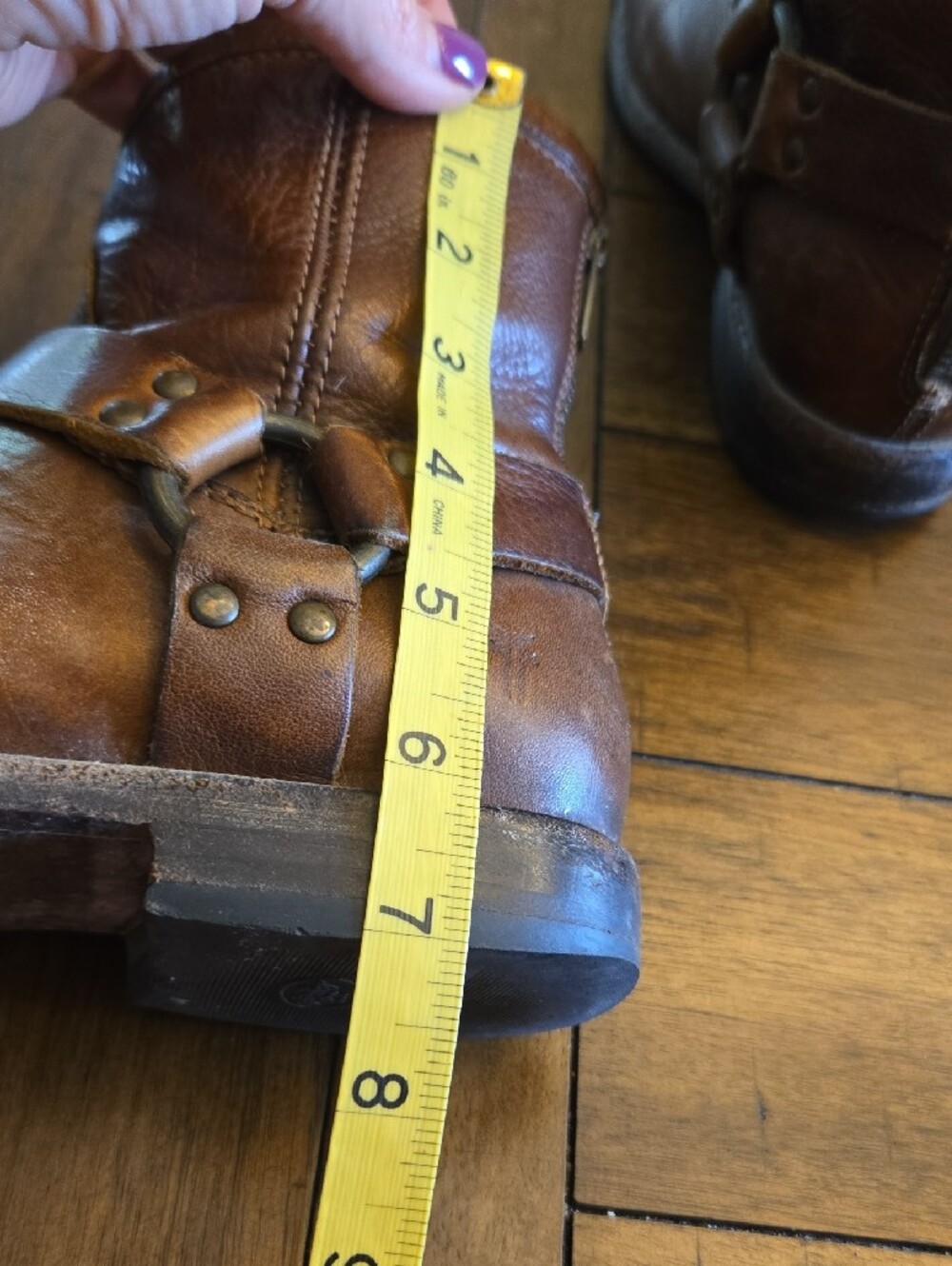 Vintage Frye Brown Leather Women's Ankle Boots - Strap Detail - Picture 7 of 7